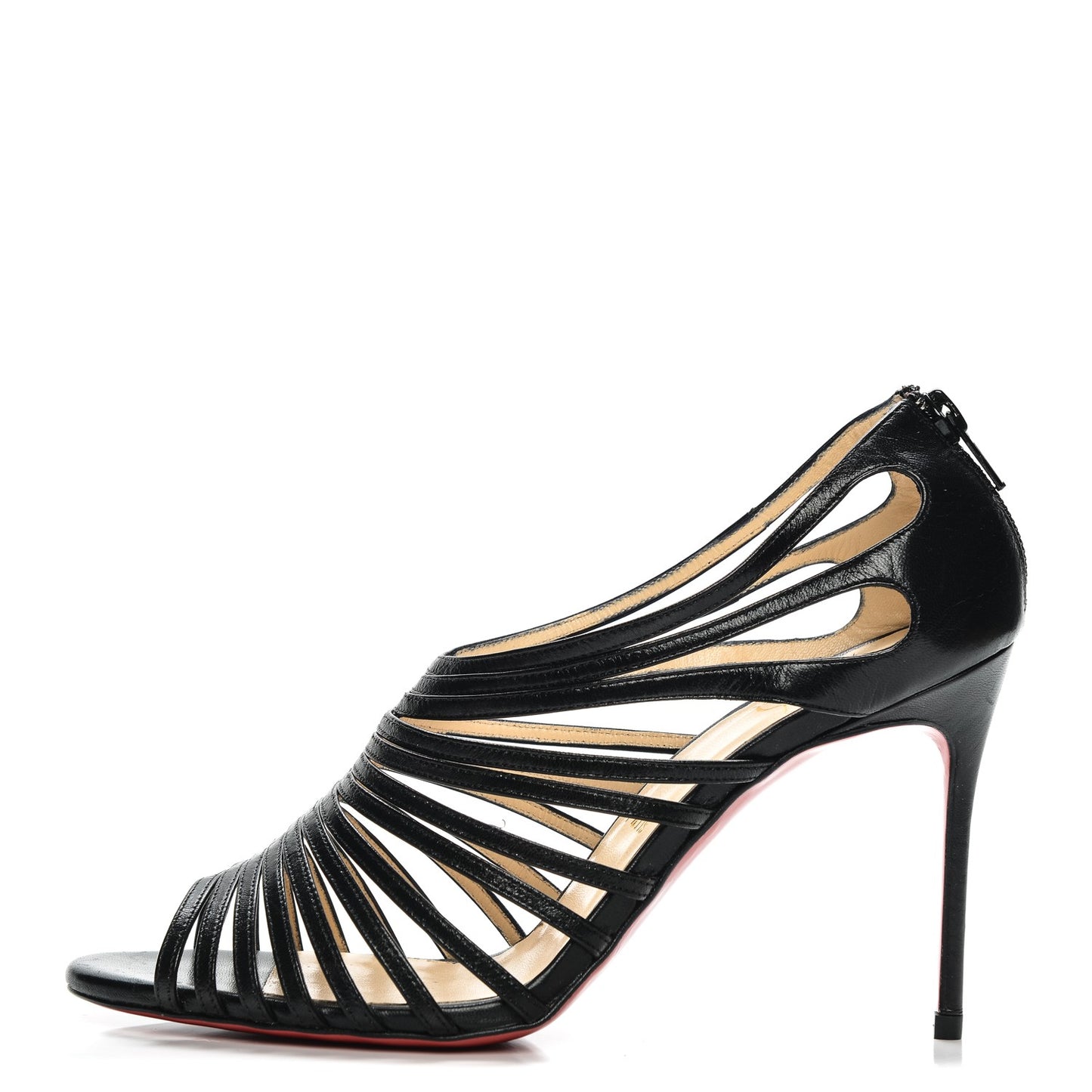 Kid Leather Multibrida 85 Cage Sandals 38.5 Black