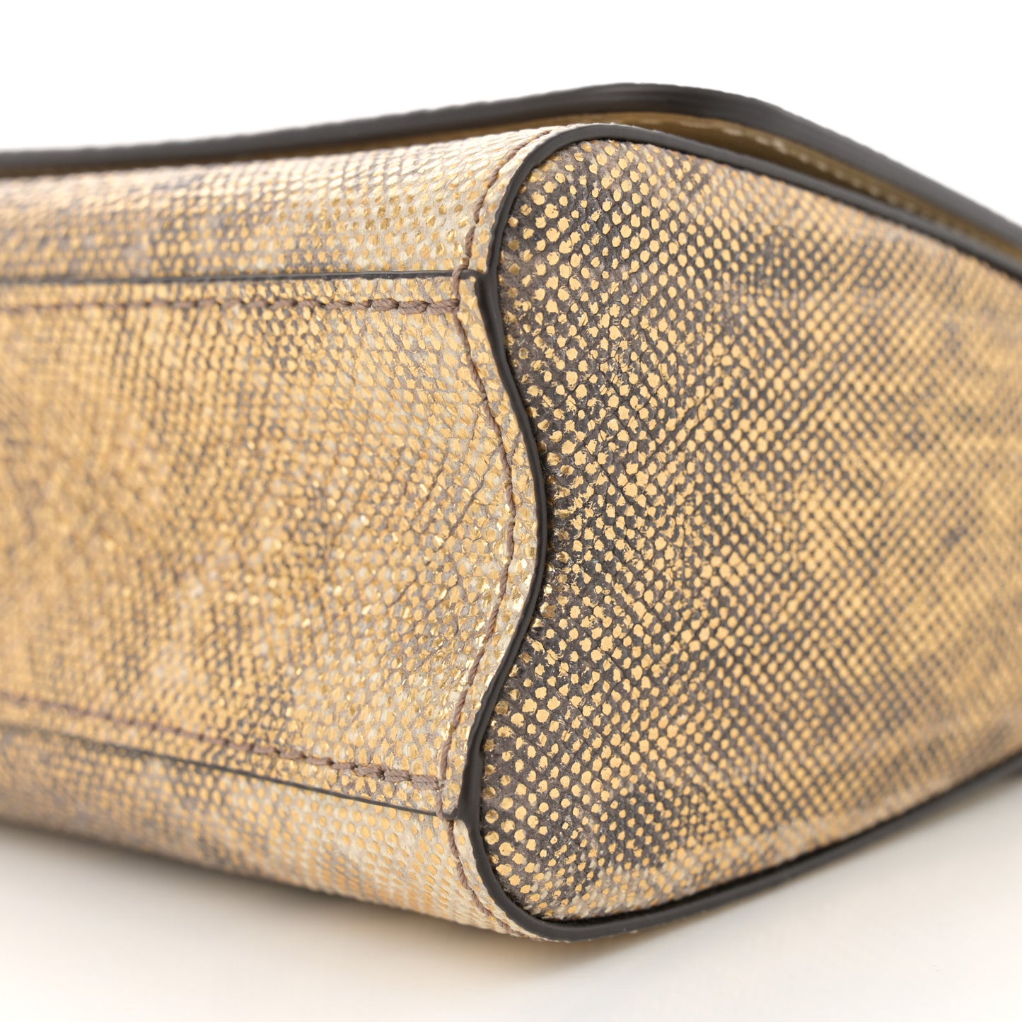 Snakeskin Twist Mini Shoulder Bag Brown