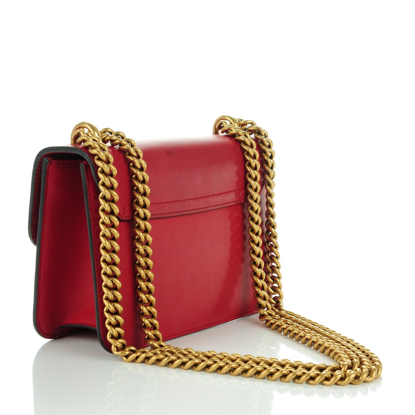 Calfskin Peony Small Chain Shoulder Bag Hibiscus Red