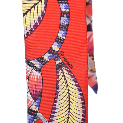 Hermes Silk The Savana Dance Twilly Rouge Parme Corail 5 of 5