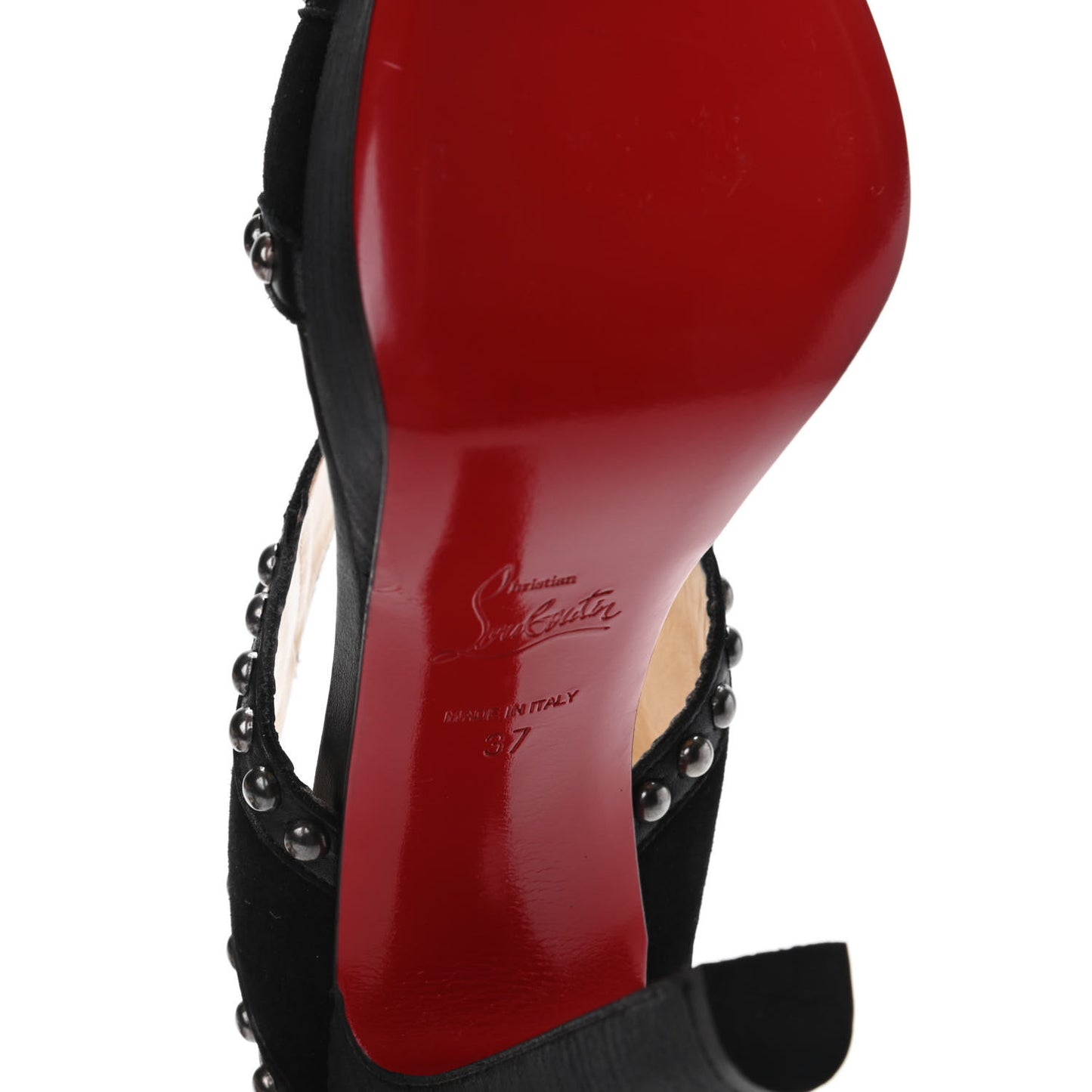 Calfskin Crelino Suede Studded Hassaneta 120 Platform Slide Sandals 37 Version Black
