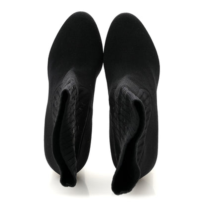 Louis Vuitton Monogram Stretch Fabric Silhouette Ankle Boots 39 Black 2 of 8