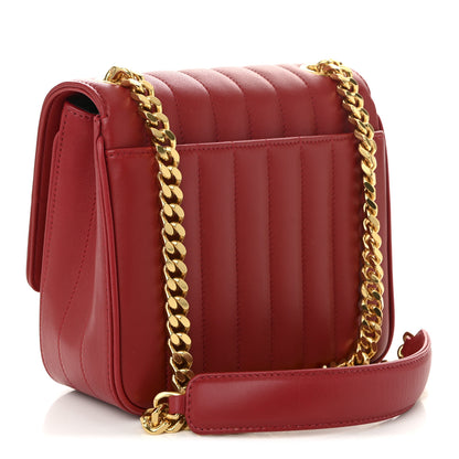 Saint Laurent Lambskin Matelasse Monogram Medium Vicky Chain Bag Rouge Eros 3 of 10