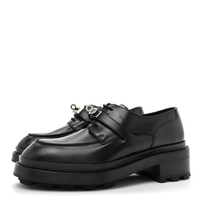 Hermes Glossed Calfskin First Oxford 39.5 Black 3 of 13