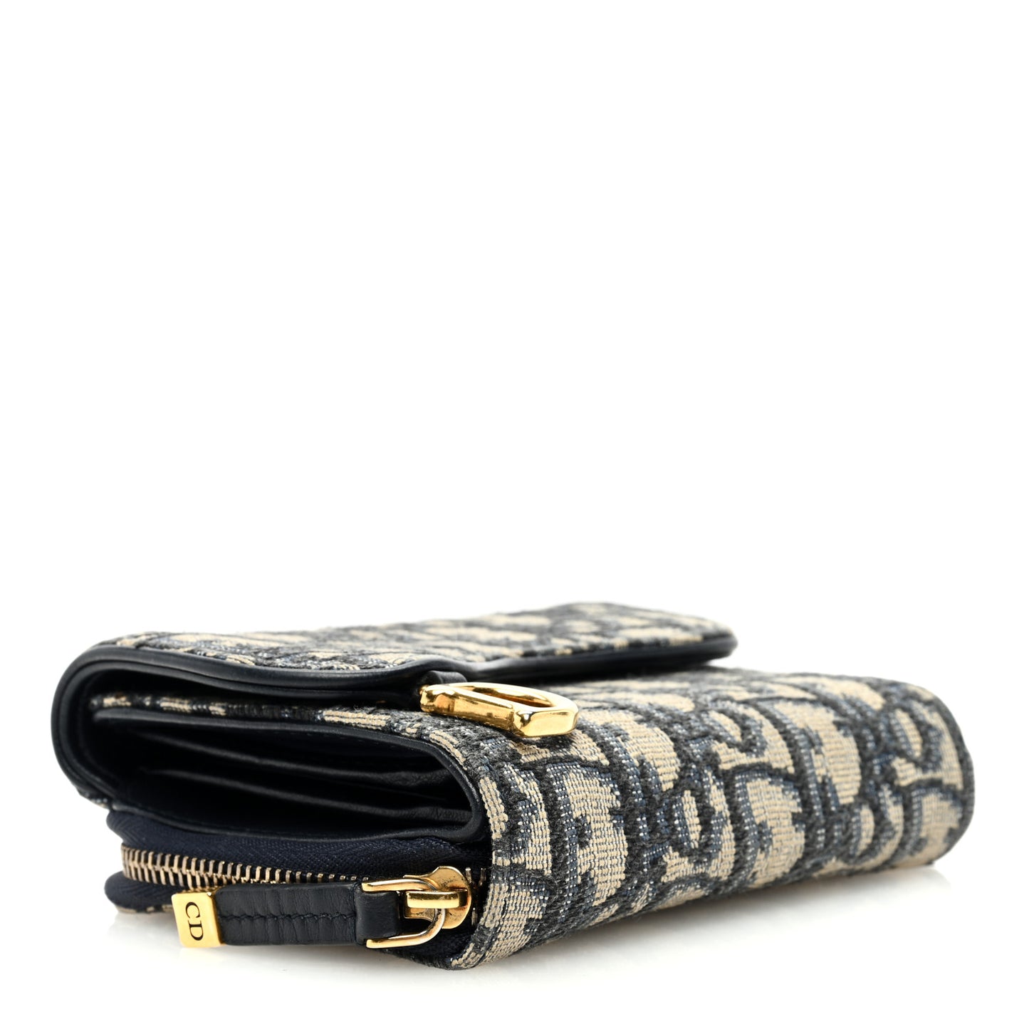 Oblique Saddle Lotus Wallet Blue