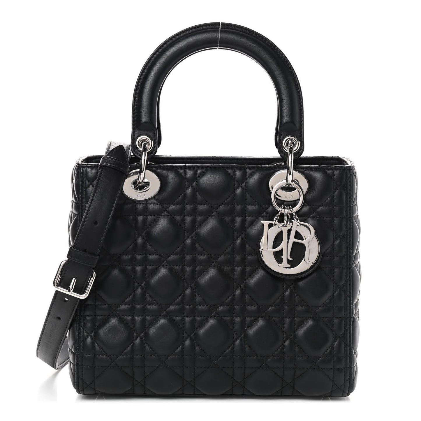 Lambskin Cannage Medium Lady Dior Black