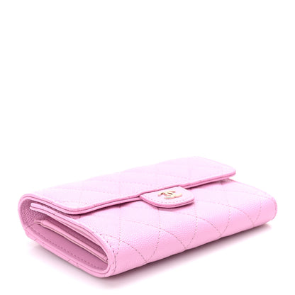 Chanel Caviar Quilted Medium Flap Wallet Pink 4 of 9