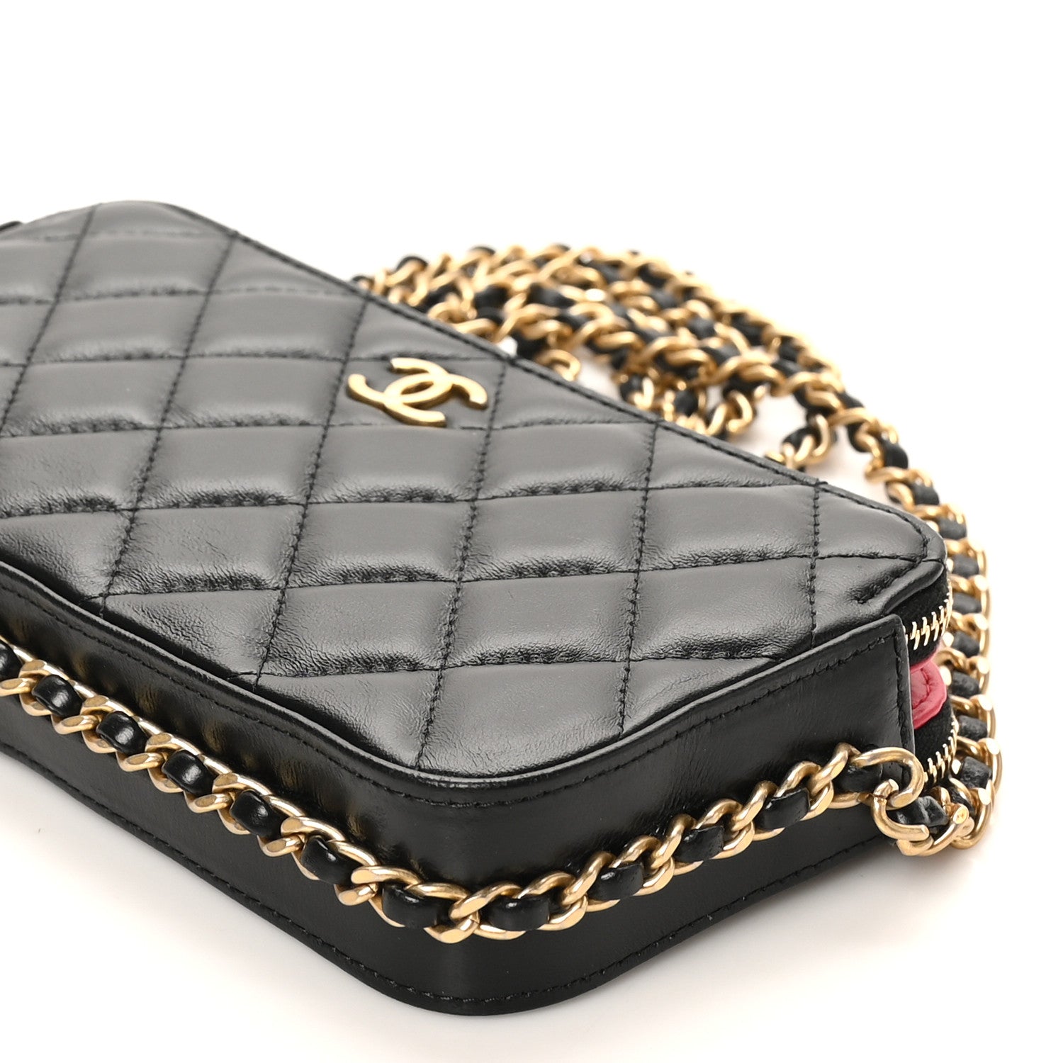 Chanel Lambskin Quilted Small Clutch With Chain Black 11 of 11