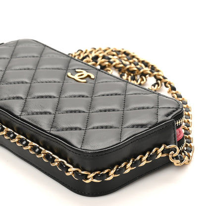 Chanel Lambskin Quilted Small Clutch With Chain Black 11 of 11