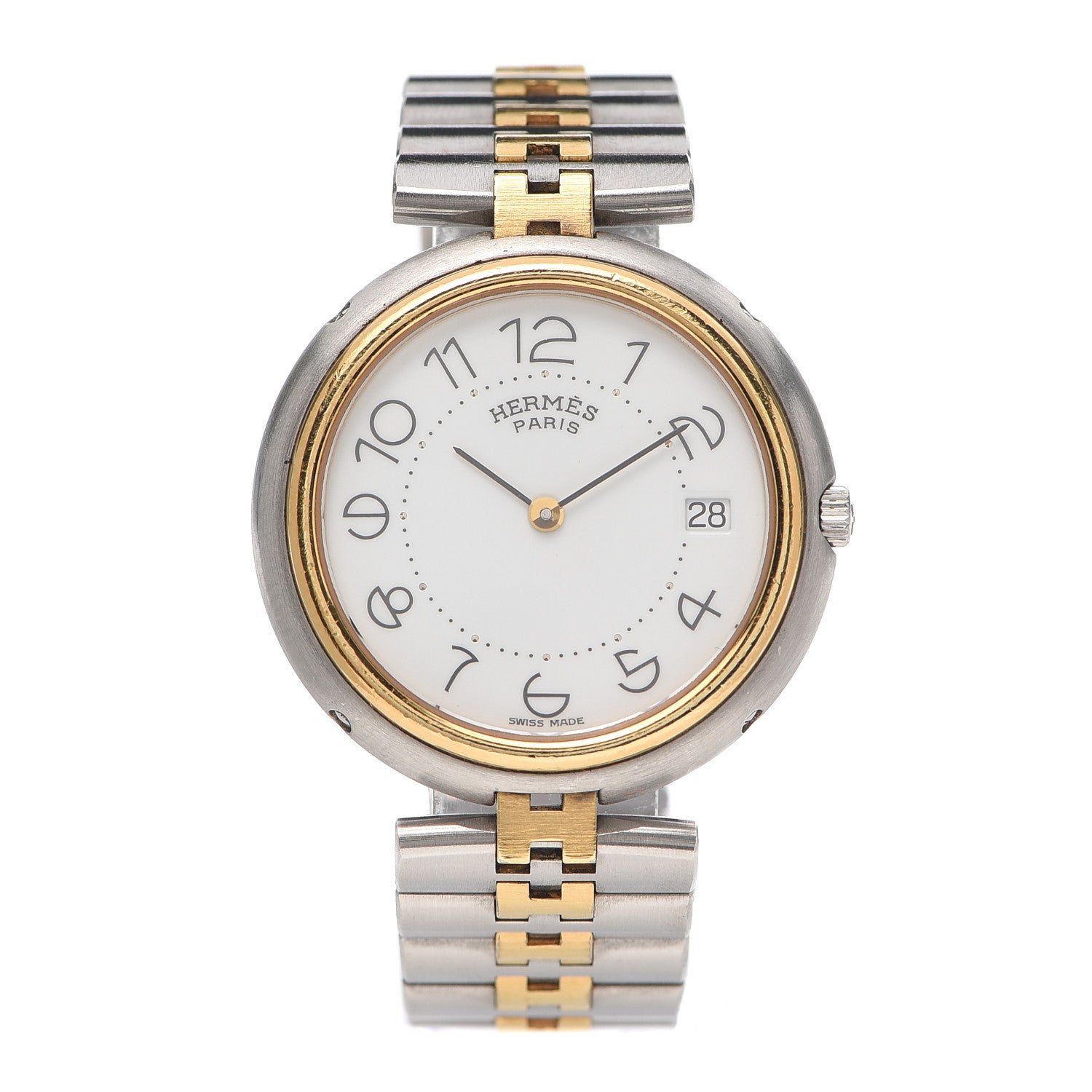 Hermes Stainless Steel 33mm Profile Quartz Watch Gold 1 of 4