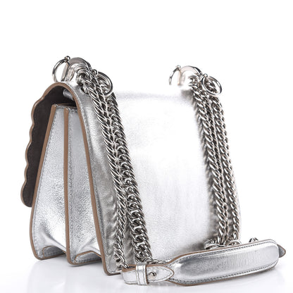 Fendi Vitello Catalan Mirror Scalloped Multi Studded Small Kan I Shoulder Bag Argento 3 of 10
