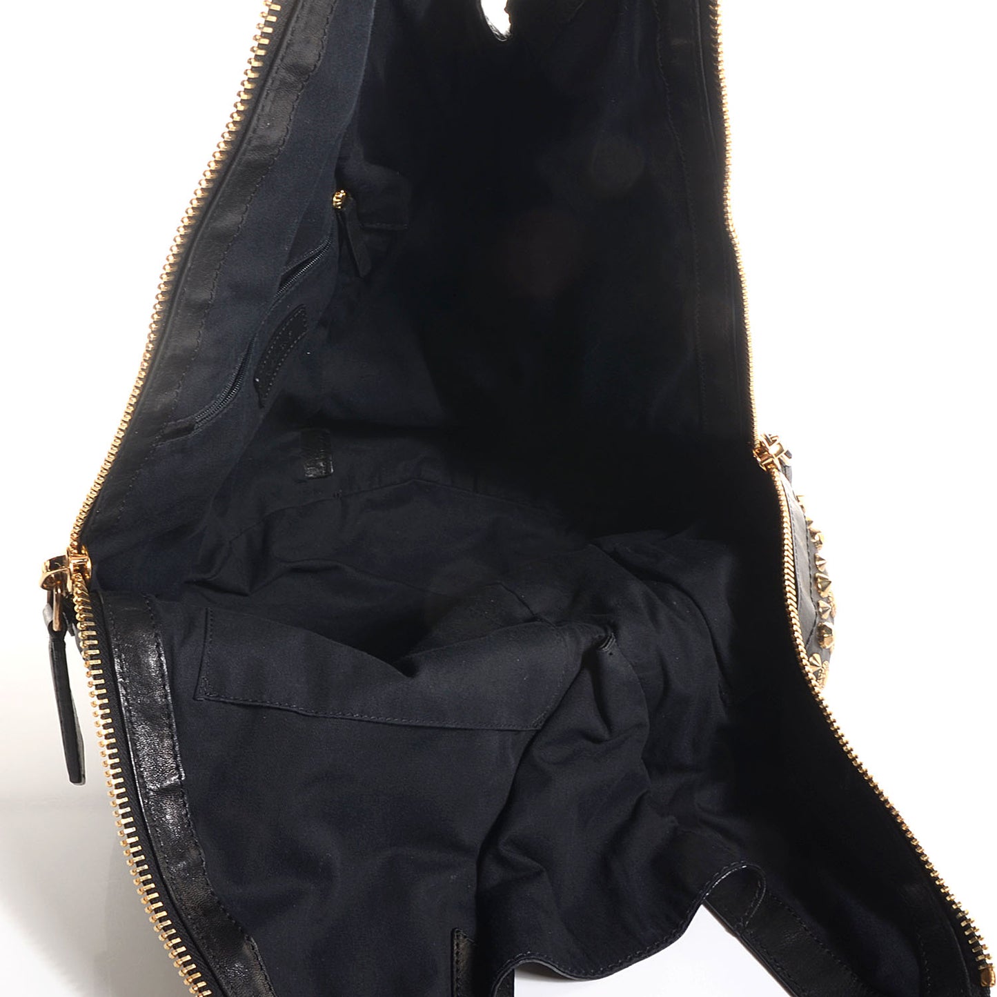 Lambskin Studded Tinhan Hobo Black