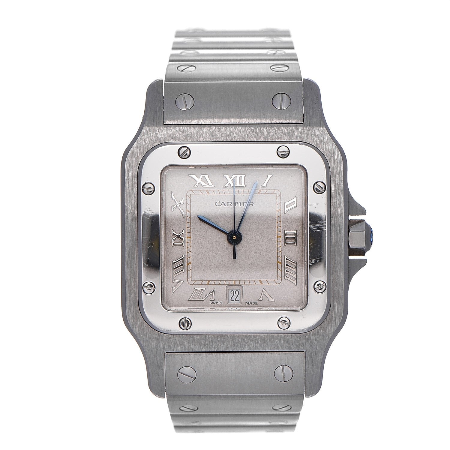 Cartier Stainless Steel 29mm Santos De Galbee Quartz Watch 1 of 10