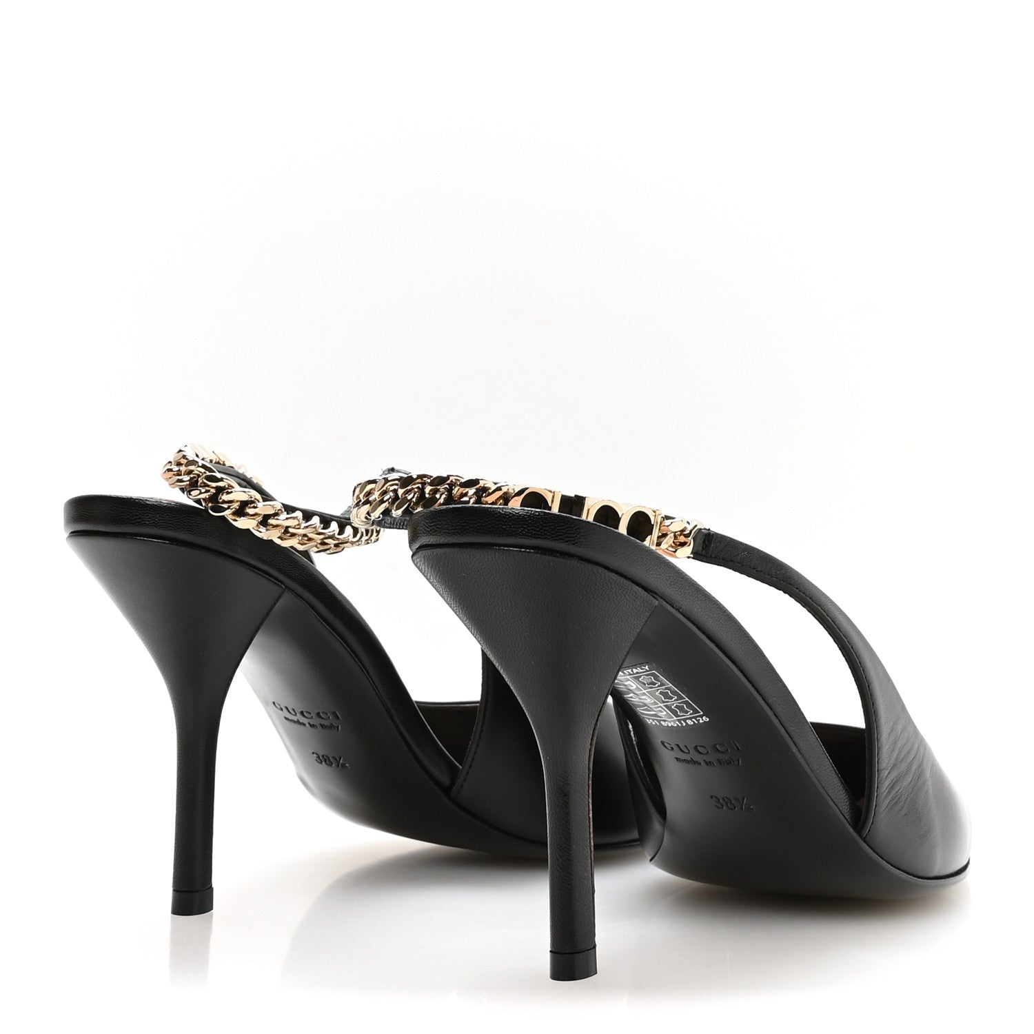 Gucci Malaga Kid 85mm Slingback Pumps 38.5 Black 5 of 9