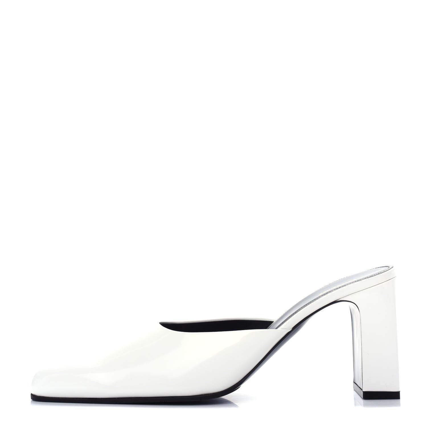 Balenciaga Patinated Calfskin Mule Pumps 40 Optic White 1 of 11