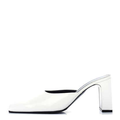 Balenciaga Patinated Calfskin Mule Pumps 40 Optic White 1 of 11