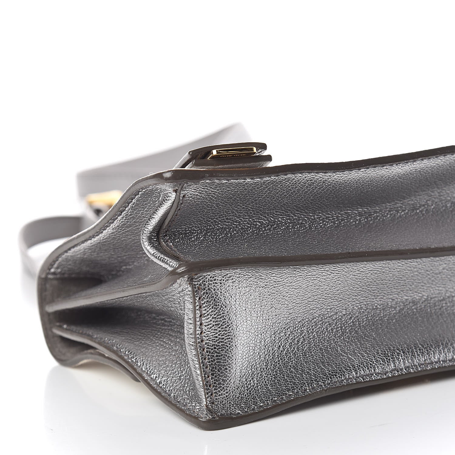 Miu Miu Goatskin Bandoliera Madras Bi-Color Shoulder Bag Chrome White 8 of 12
