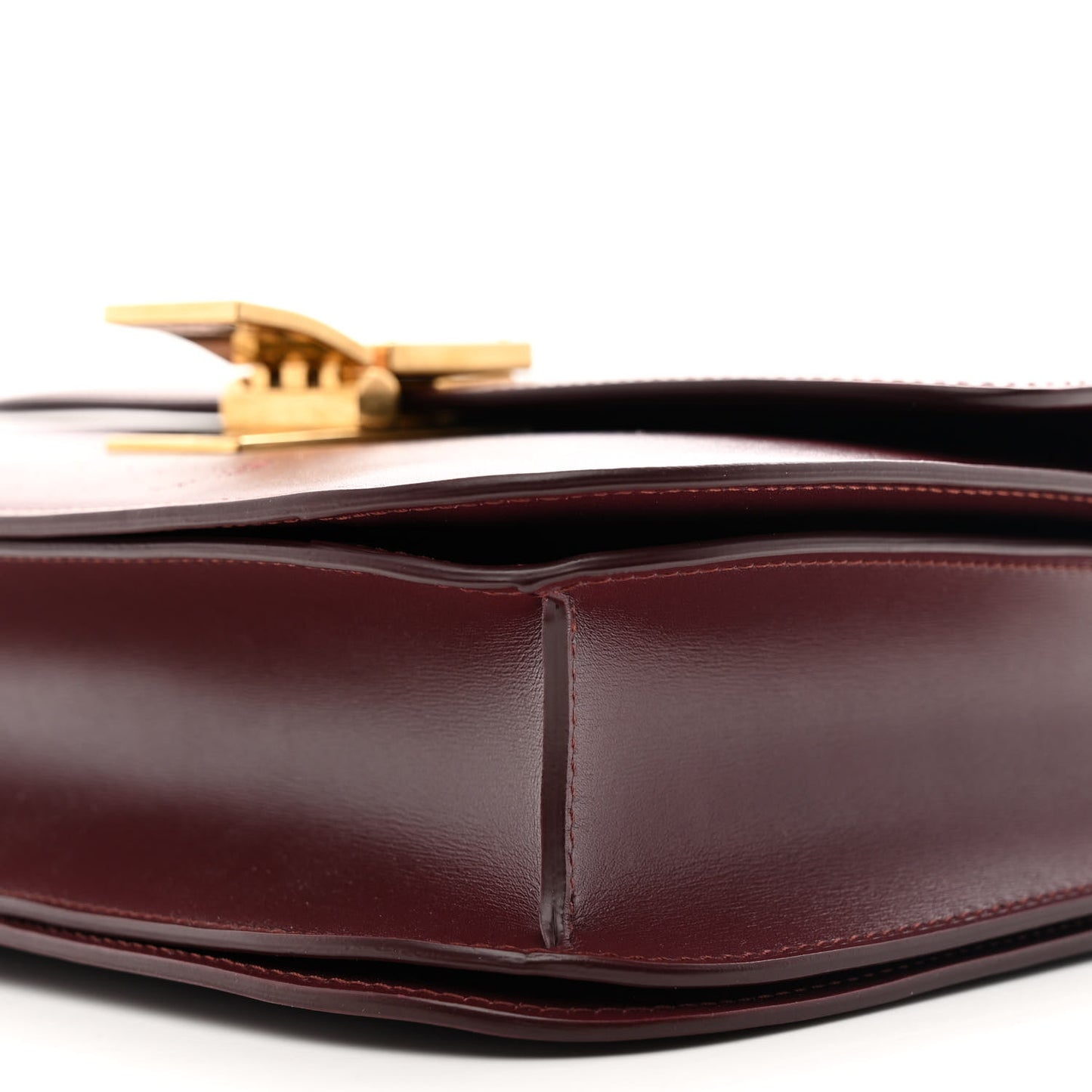 Box Calfskin Medium Classic Box Flap Bag Burgundy