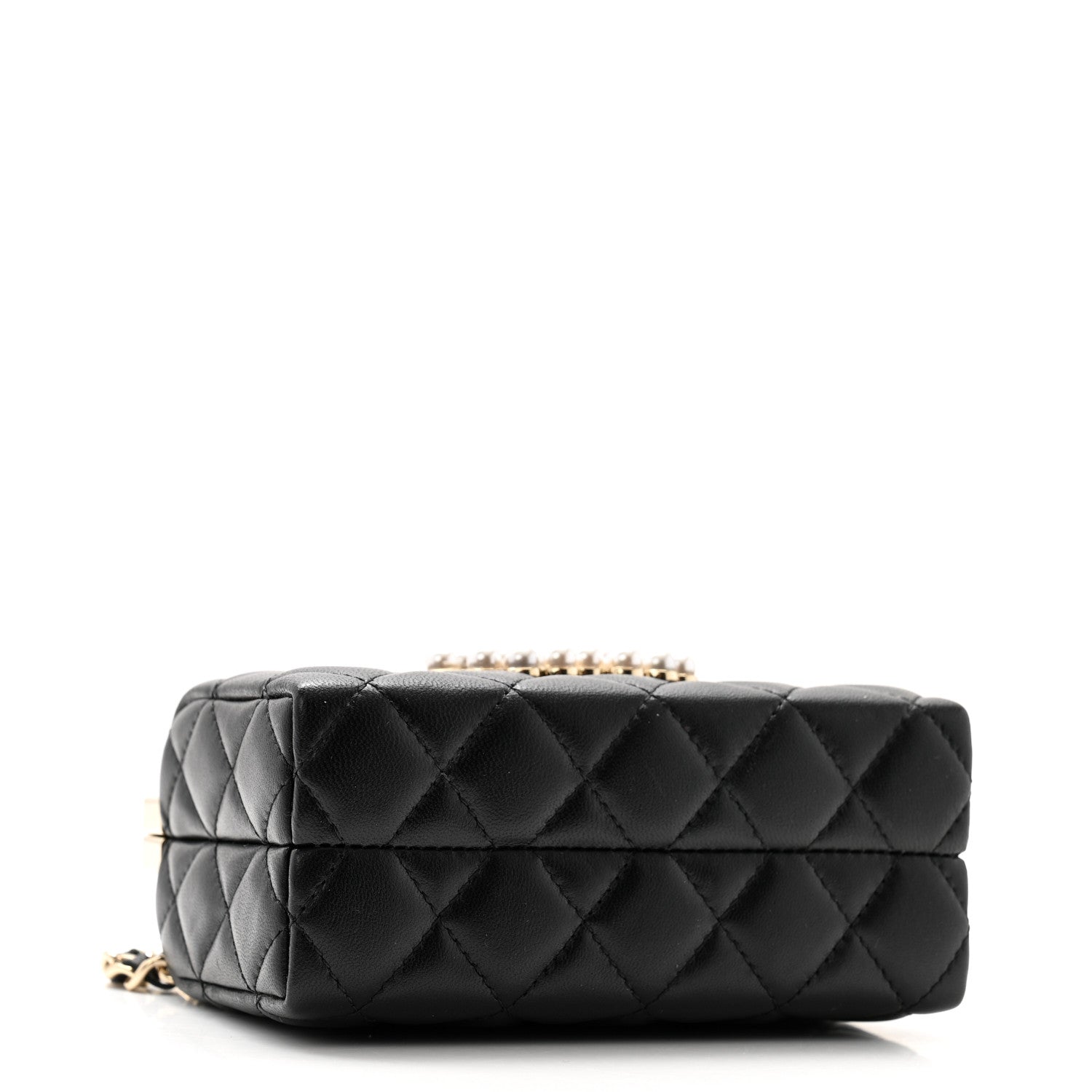 Chanel Lambskin Quilted Pearl CC Vanity Case Black 4 of 12