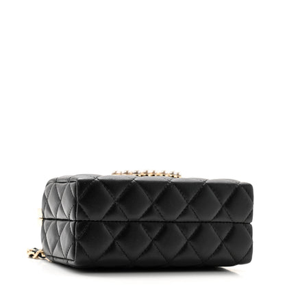 Chanel Lambskin Quilted Pearl CC Vanity Case Black 4 of 12