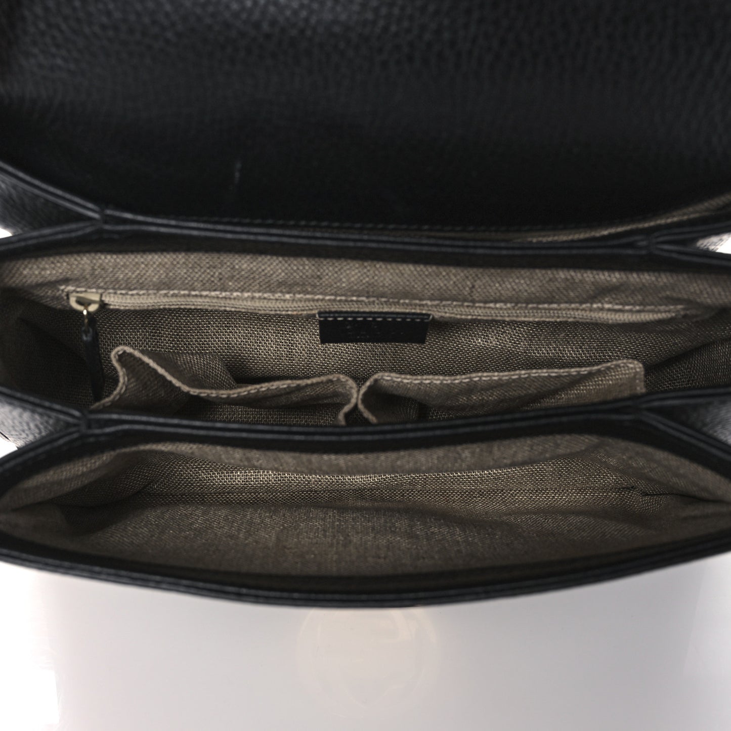 Dollar Calfskin Interlocking G Top Handle Shoulder Bag Black