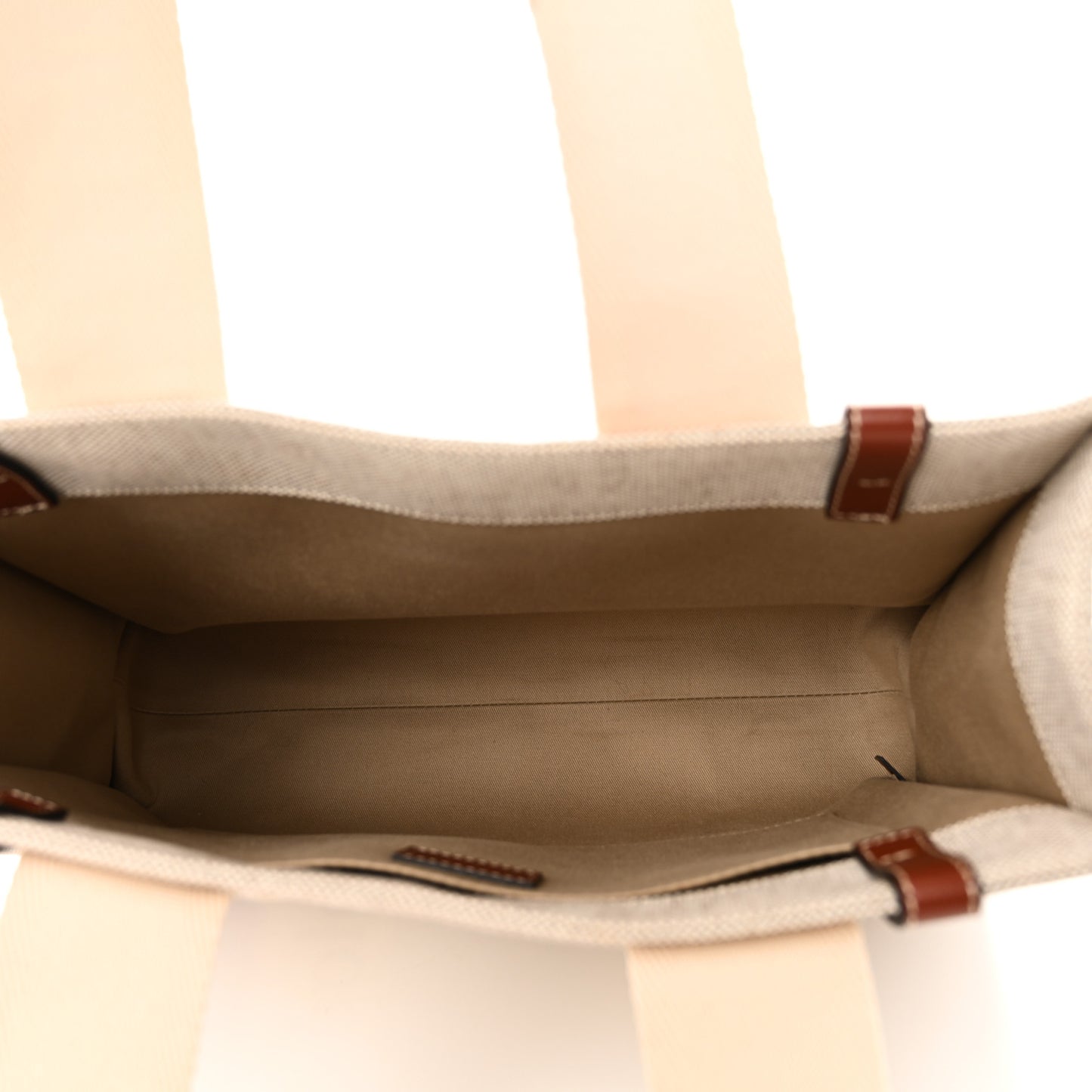 Cotton Calfskin Medium Woody Ribbon Tote White Brown