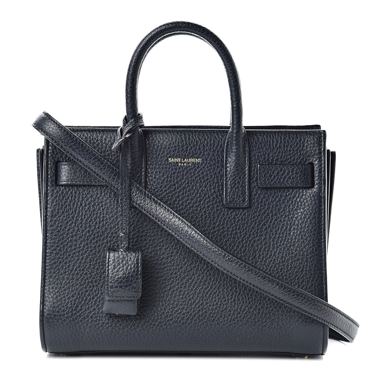 Saint Laurent Grained Calfskin Nano Sac De Jour Marine 1 of 12