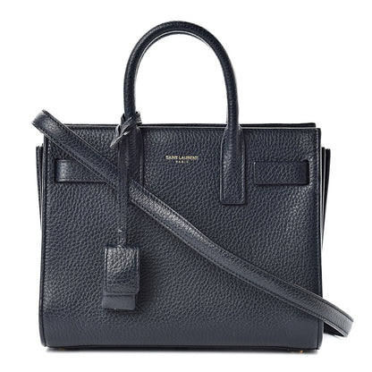 Saint Laurent Grained Calfskin Nano Sac De Jour Marine 1 of 12