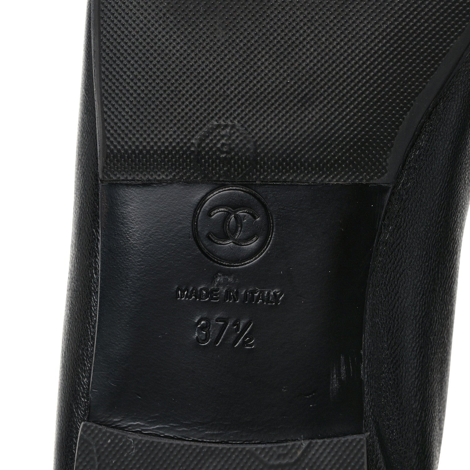 Chanel Lambskin Patent CC Cap Toe Ballerina Flats 37.5 Black 8 of 9