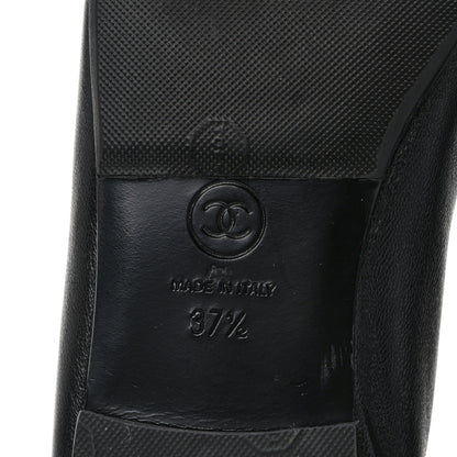 Chanel Lambskin Patent CC Cap Toe Ballerina Flats 37.5 Black 8 of 9