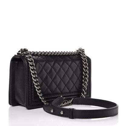 Chanel Calfskin Double Stitch Medium Boy Flap Black 3 of 9