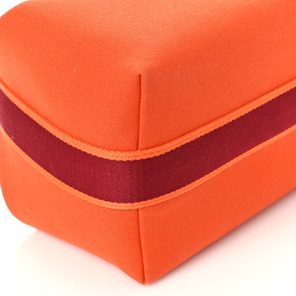 Hermes Canvas Large Bride-A-Brac Pouch Orange Feu Burgundy 7 of 8