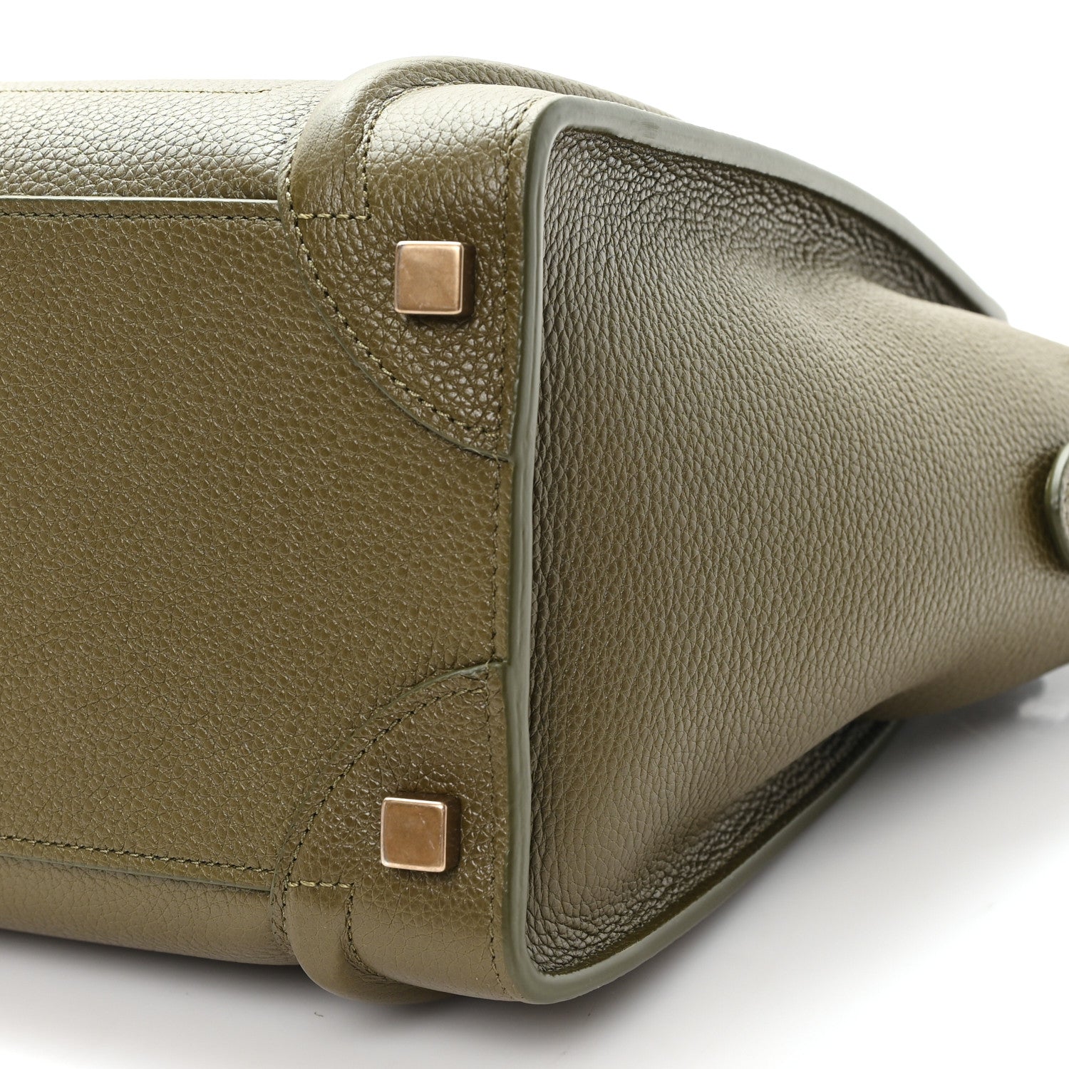 Celine Drummed Calfskin Micro Luggage Dark Olive 10 of 10