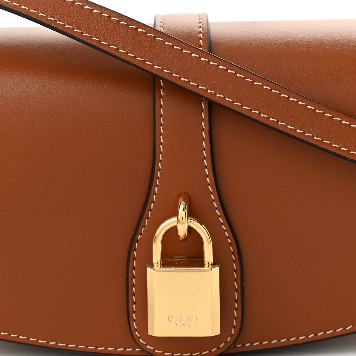 Celine Smooth Calfskin Tabou Clutch On Strap Tan 8 of 11