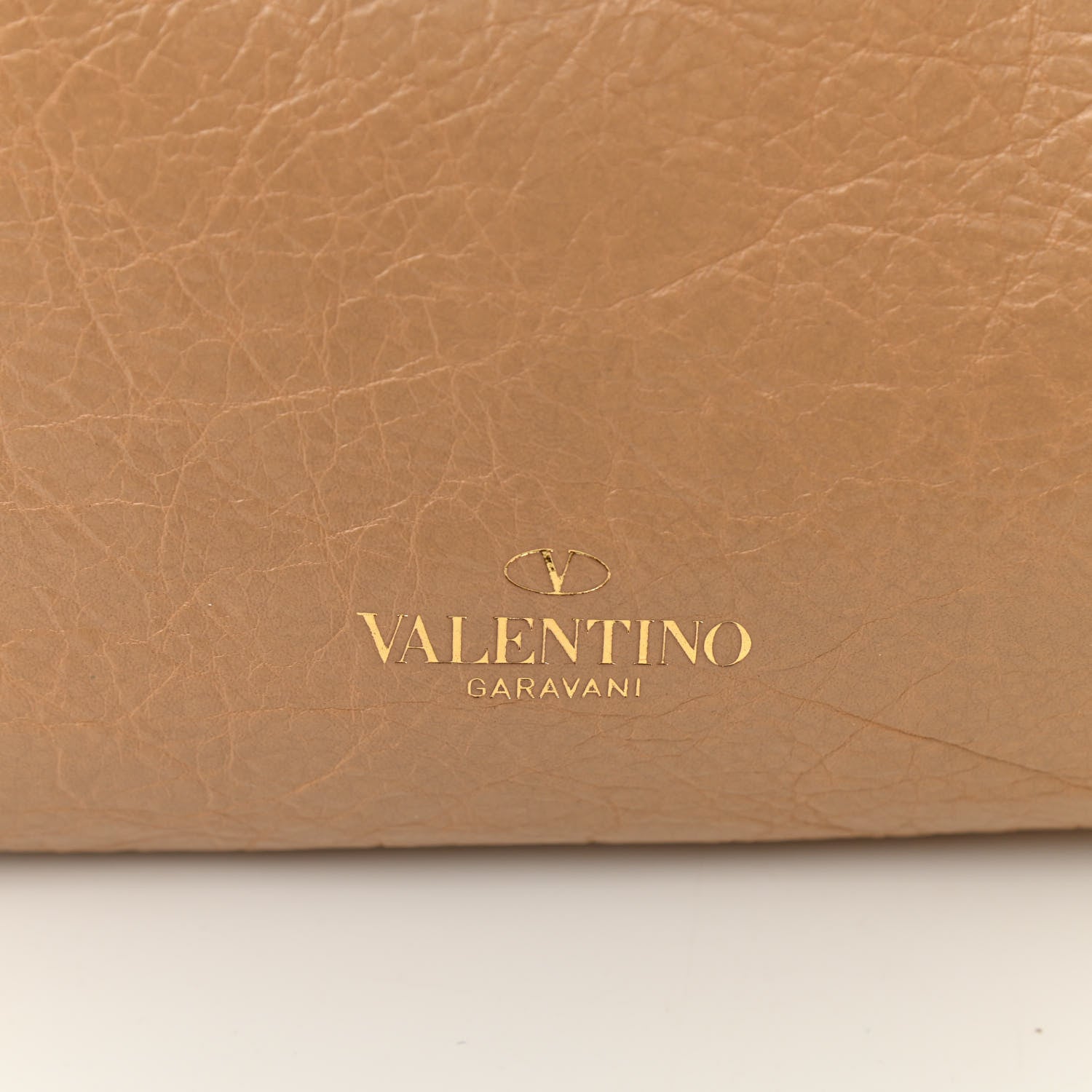 Valentino Garavani Craquele Nappa Rockstud Tote Bag Camel Rose 7 of 9