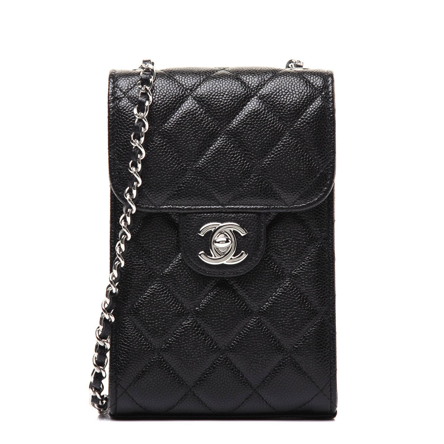 Chanel Caviar Quilted Classic Phone Holder Black 1 of 14
