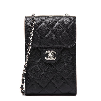Chanel Caviar Quilted Classic Phone Holder Black 1 of 14