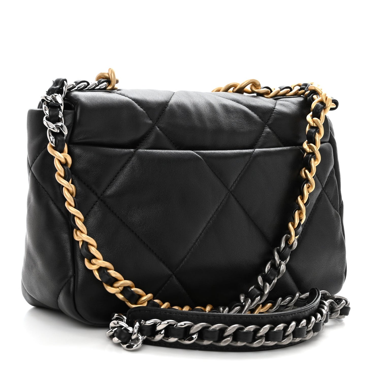 Lambskin Quilted Medium Chanel 19 Flap Black