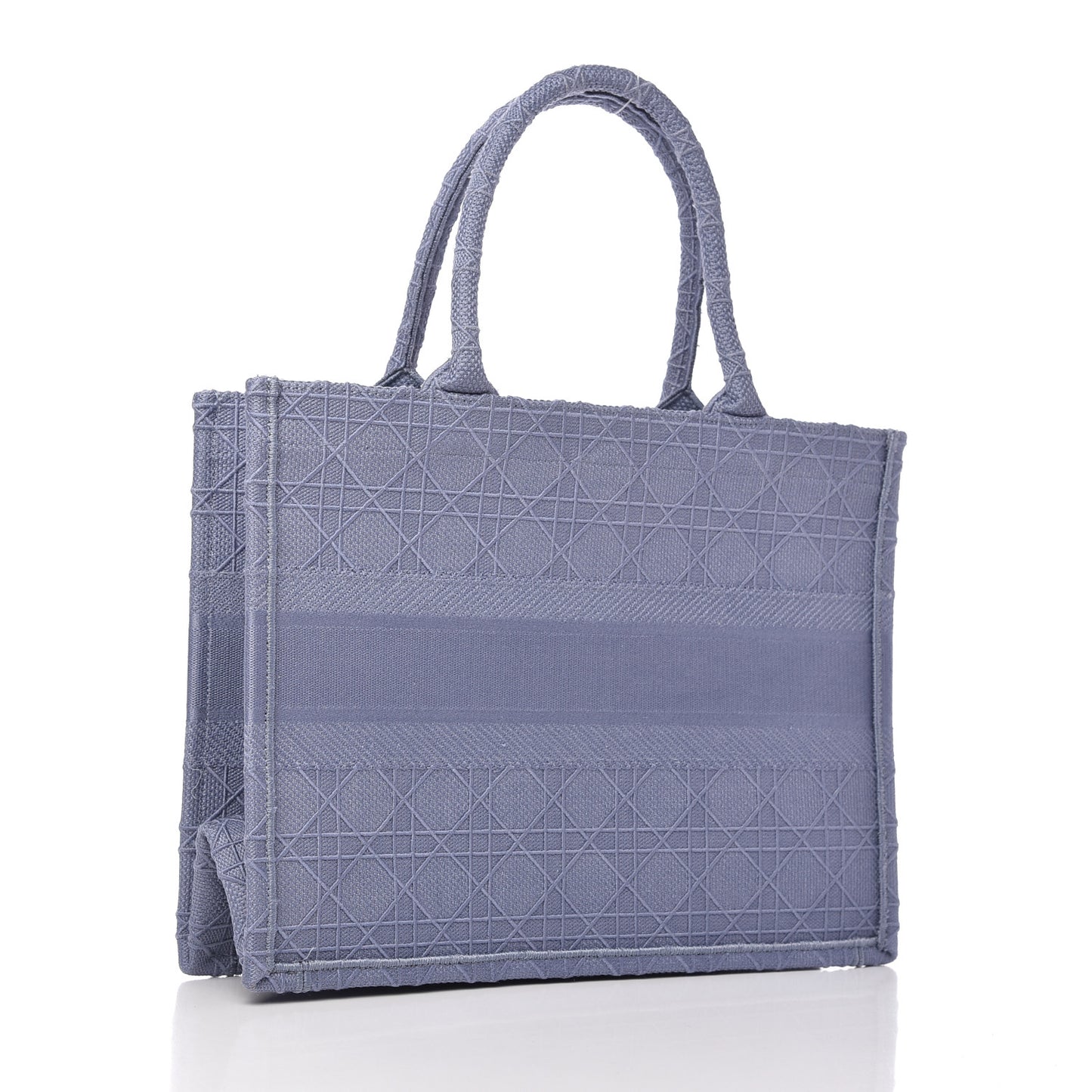 Embroidered Cannage Medium Book Tote Denim Blue