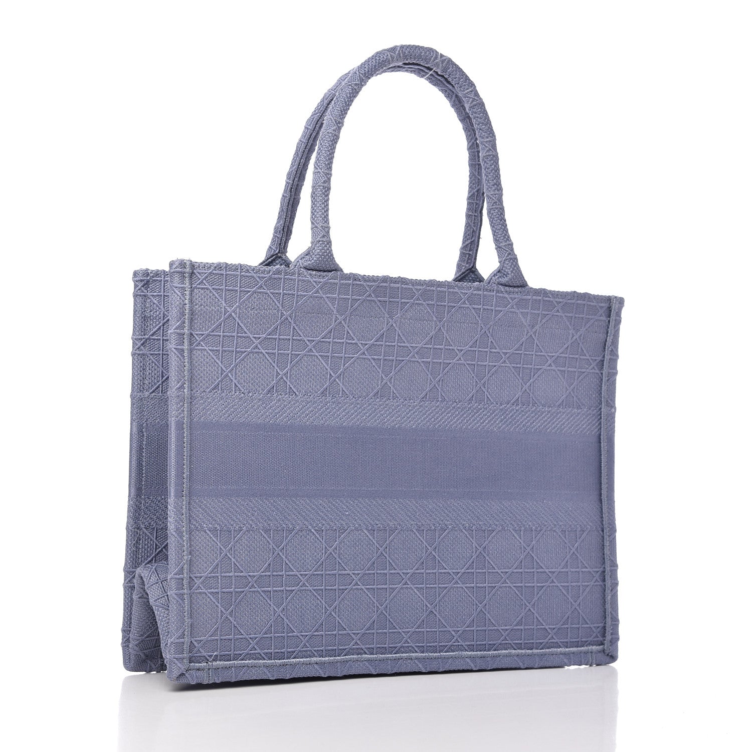 Christian Dior Embroidered Cannage Medium Book Tote Denim Blue 3 of 10