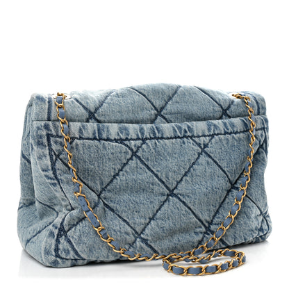 Chanel Washed Denim Quilted Flap Bag Blue 3 of 10