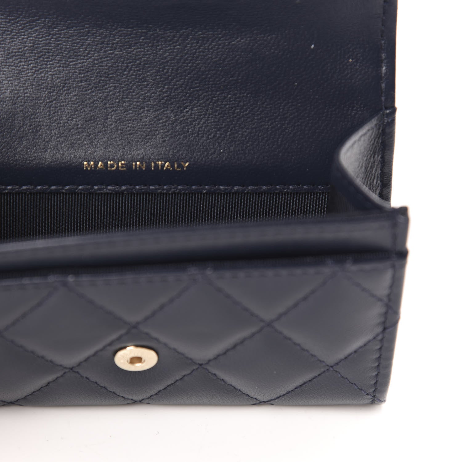 Chanel Lambskin Quilted Flap Card Holder Wallet Navy 7 of 9