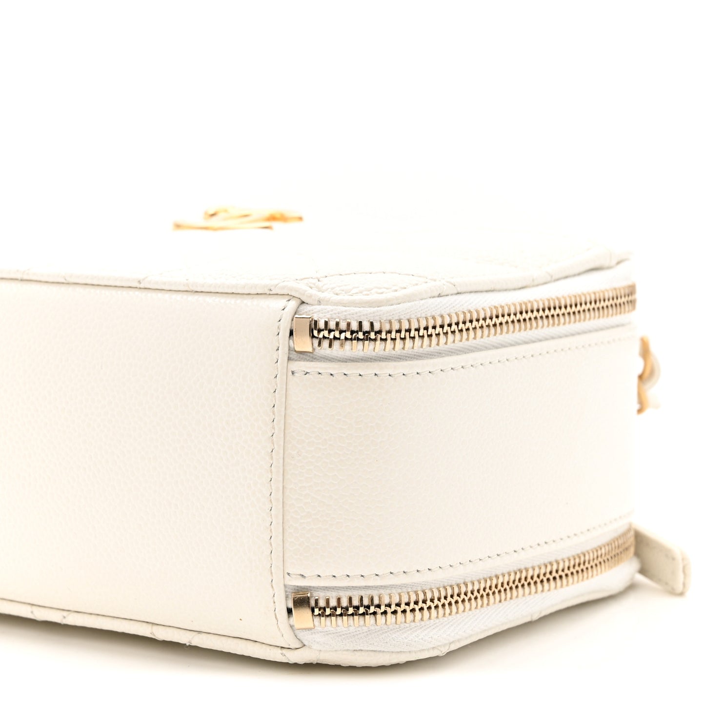 Caviar Quilted Chain Top Handle Vanity Case White