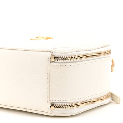 Chanel Caviar Quilted Chain Top Handle Vanity Case White 10 of 14
