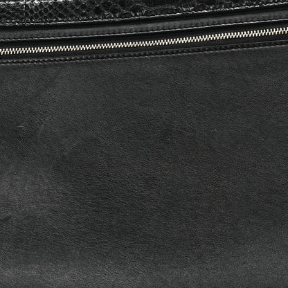 Celine Snakeskin Medium Trapeze Black Beige 7 of 8