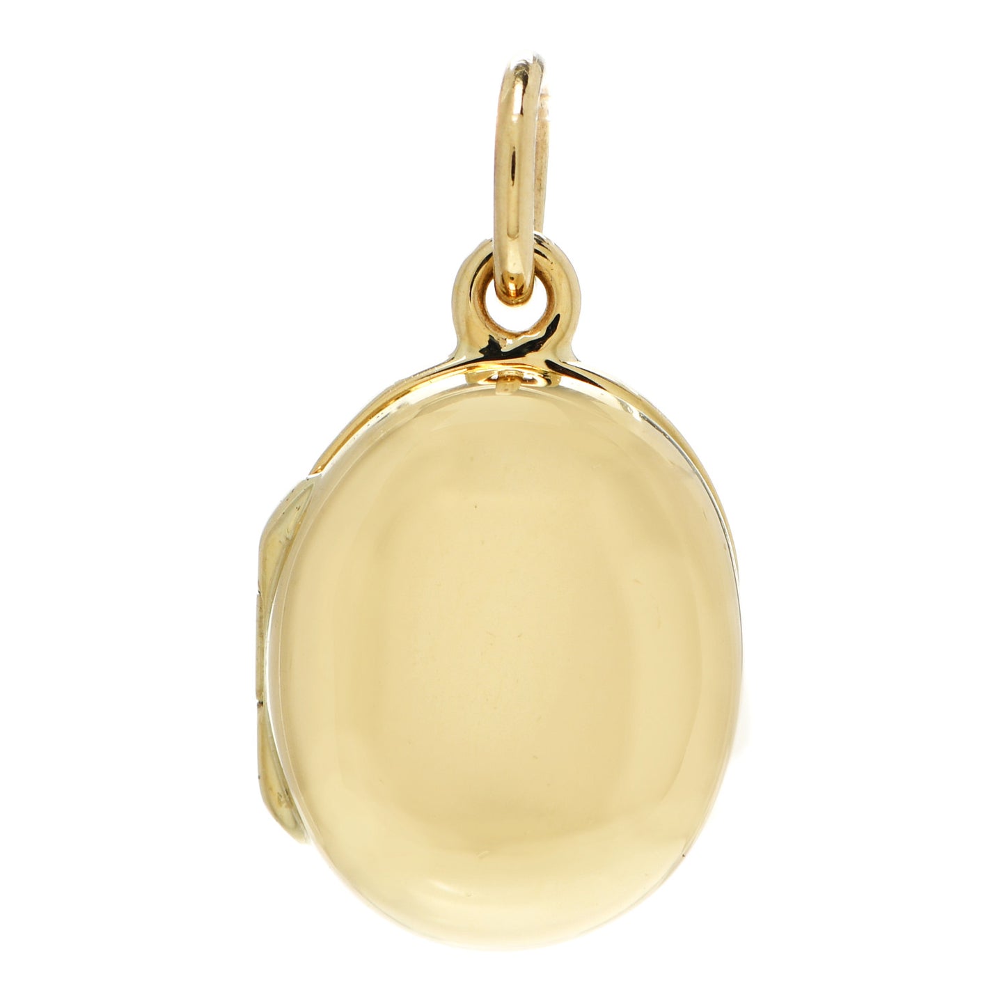 14K Yellow Gold Oval Locket Pendant