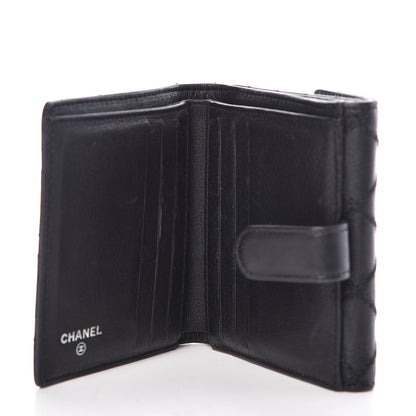 Chanel Lambskin Diamond Stitched Compact Wallet Black 5 of 12