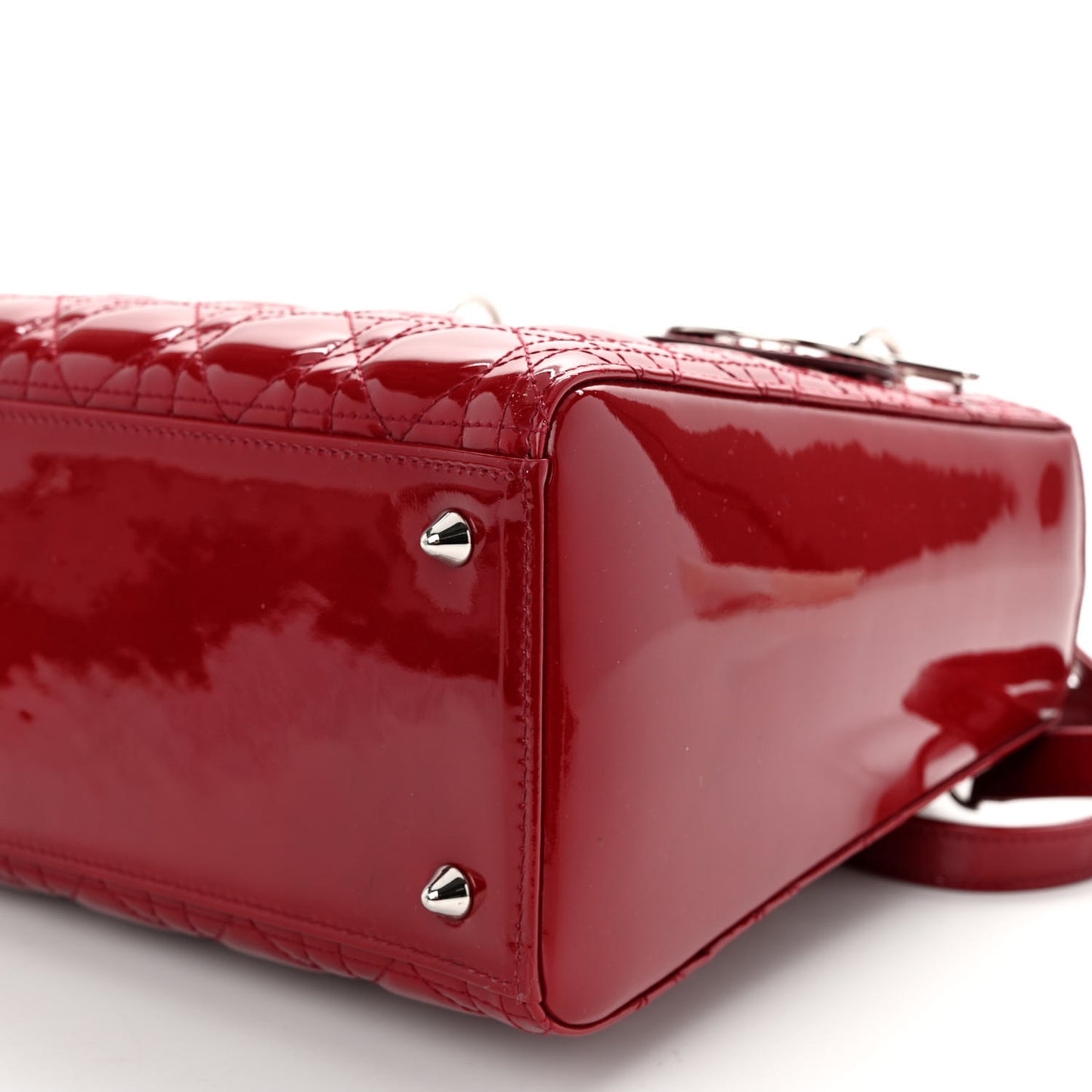 Patent Cannage Medium Lady Dior Burgundy Red