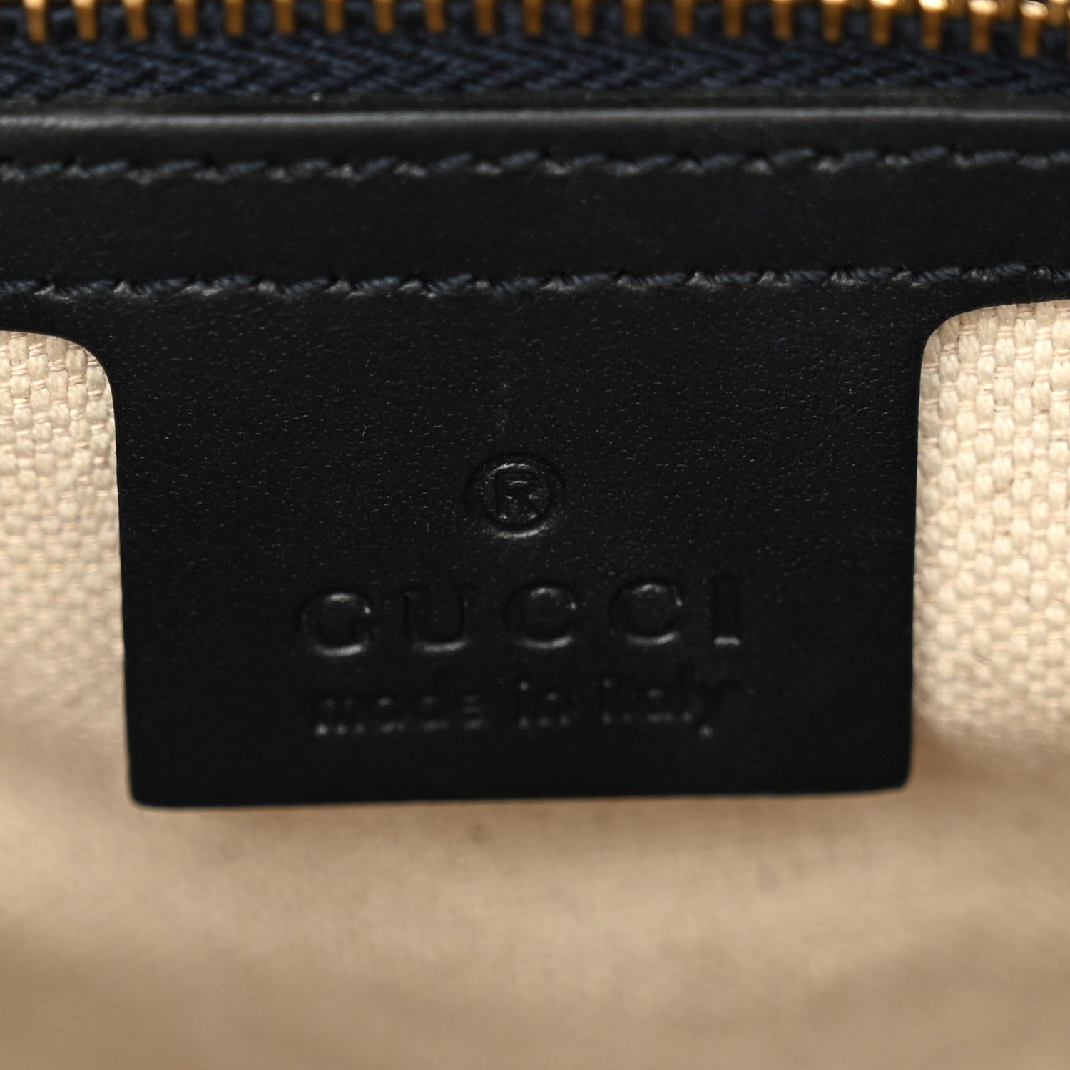Gucci Monogram Selleria Calfskin Vintage Web Medium Boston Beige Blue 5 of 9