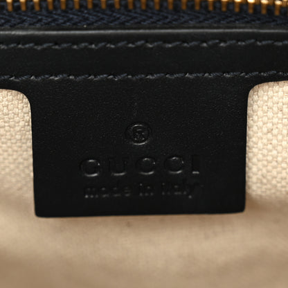 Gucci Monogram Selleria Calfskin Vintage Web Medium Boston Beige Blue 5 of 9